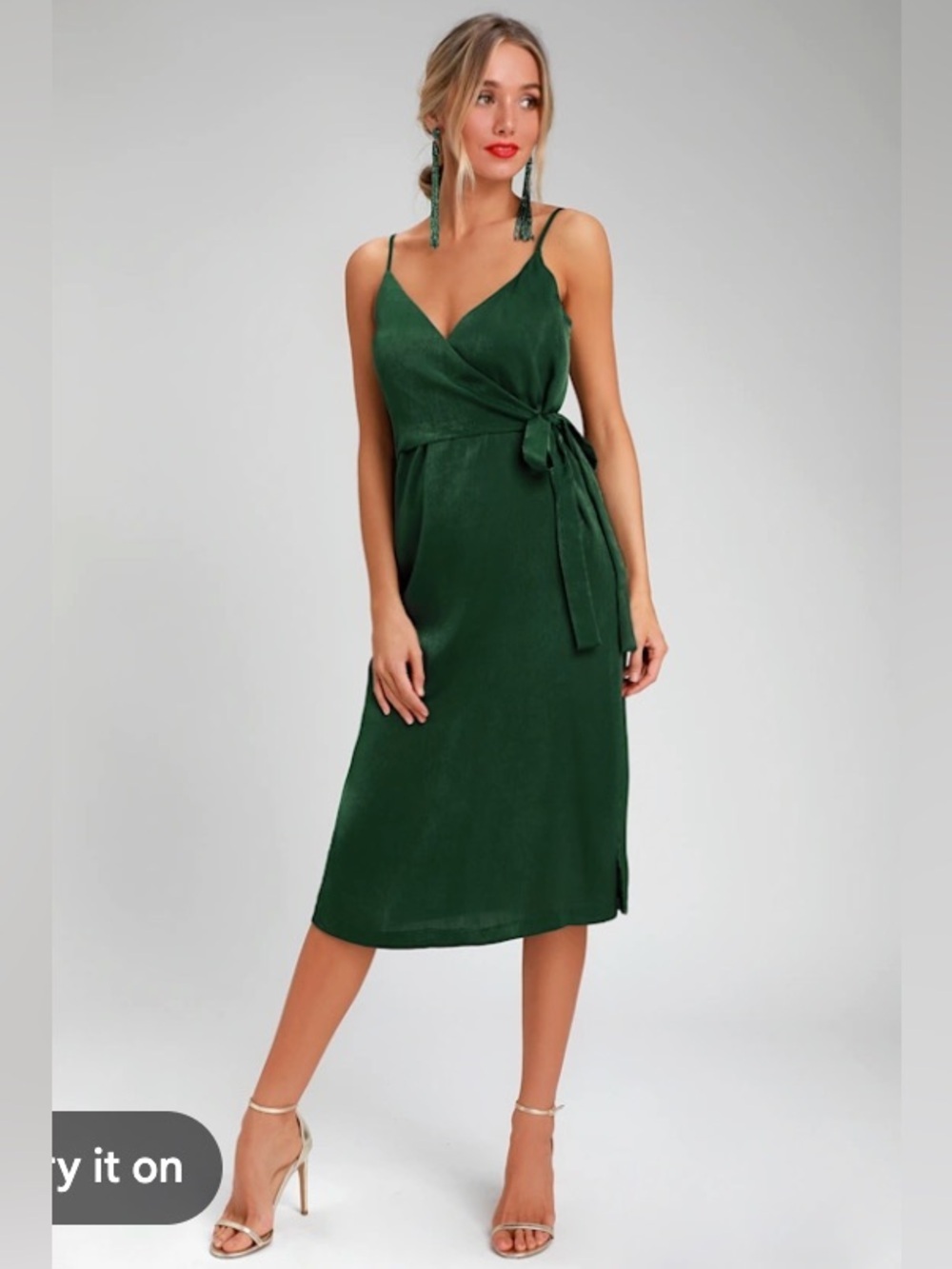 Lulu’s Midi Wrap Top Dress - Picture 2 of 16